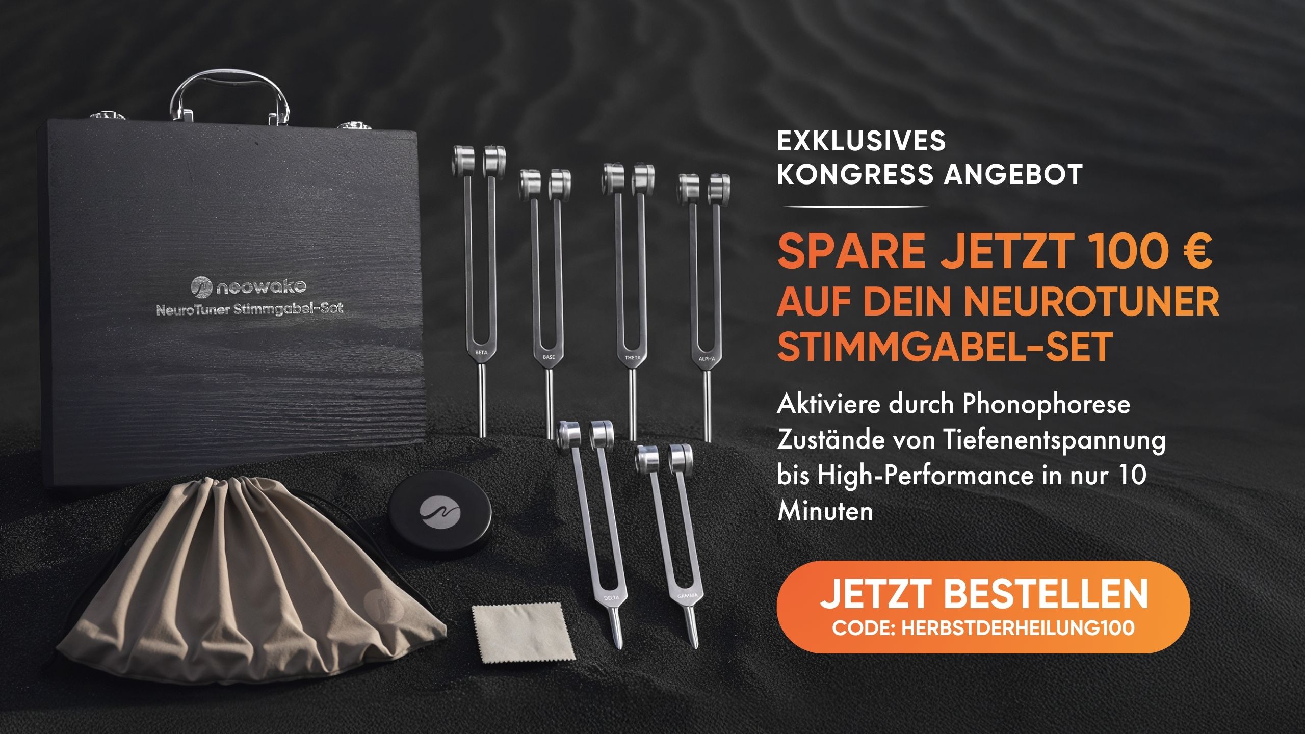 neowake NeuroTuner Stimmgabel-Set – 100 € Rabatt mit dem Code HERBSTDERHEILUNG100